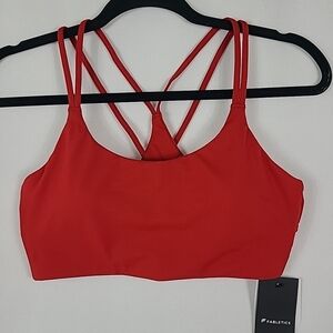 NWT Fabletics Women's Principal Low Impact Sports Bra Heayed Red Size S